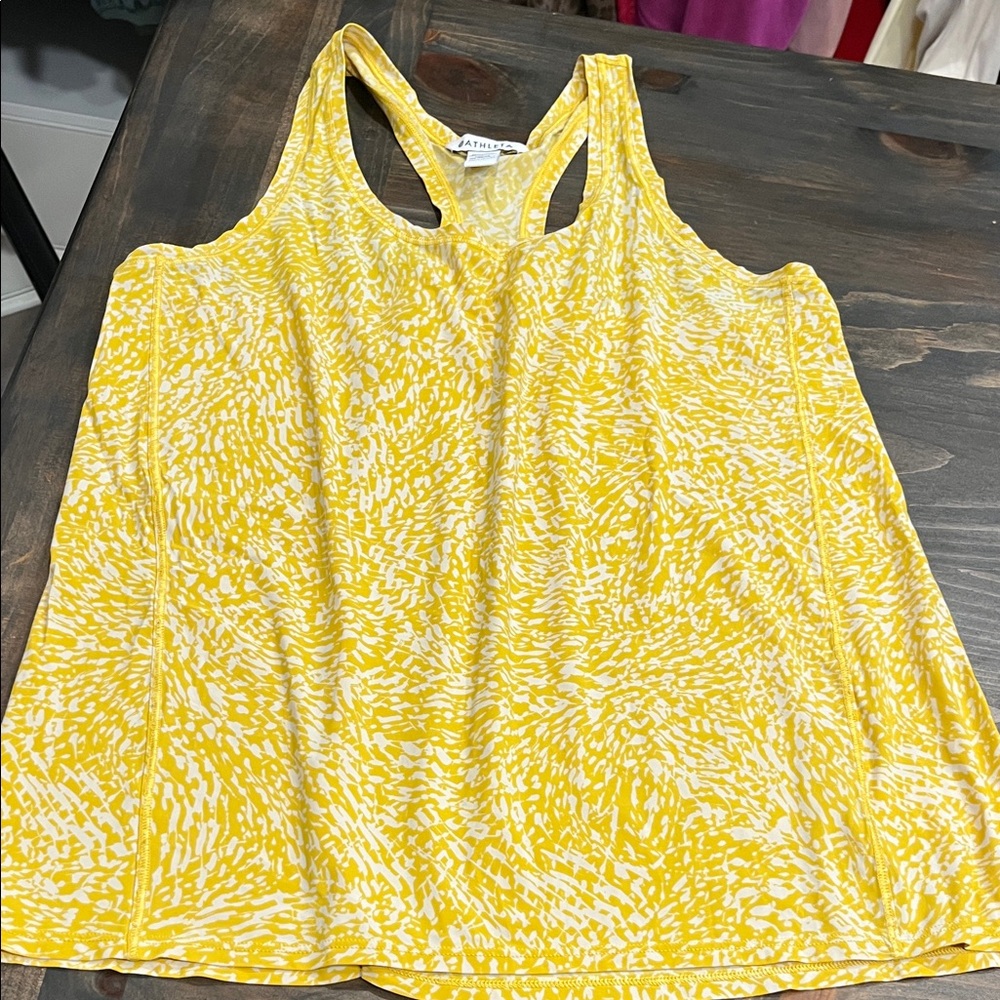Athleta Women's ultimate train printed racerback Tanks Yellow, Black, and Blue - Picture 7 of 8